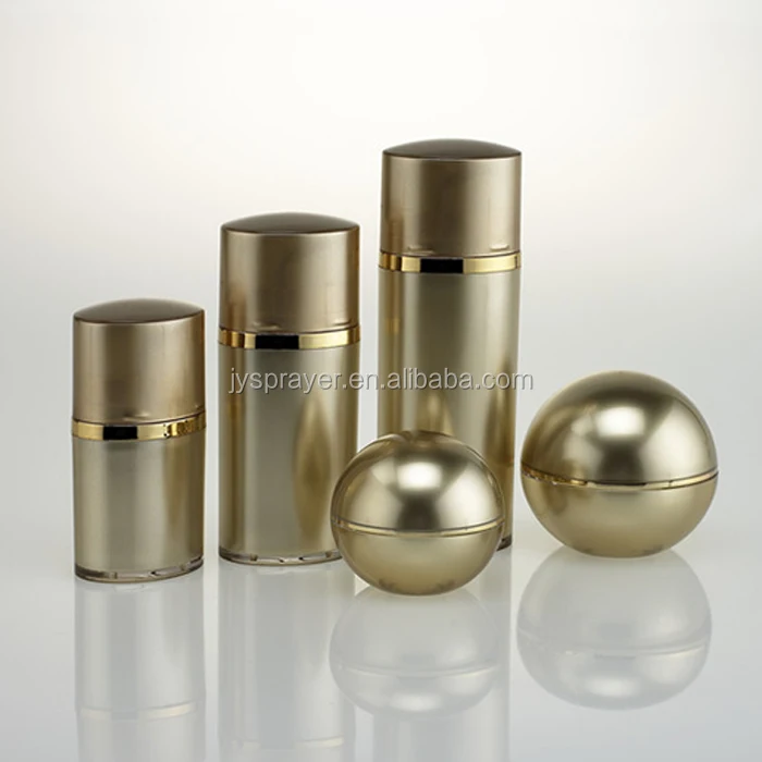 Acrylic cosmetic products pump airless bottles and cap pp inner plastic cosmetoc jars
