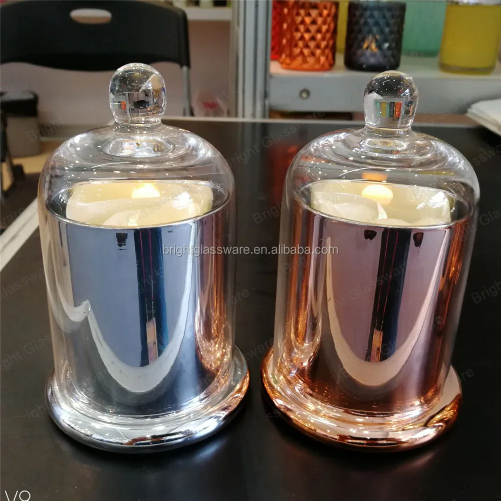 2020 Best sale scented glass jar candle with glass cover