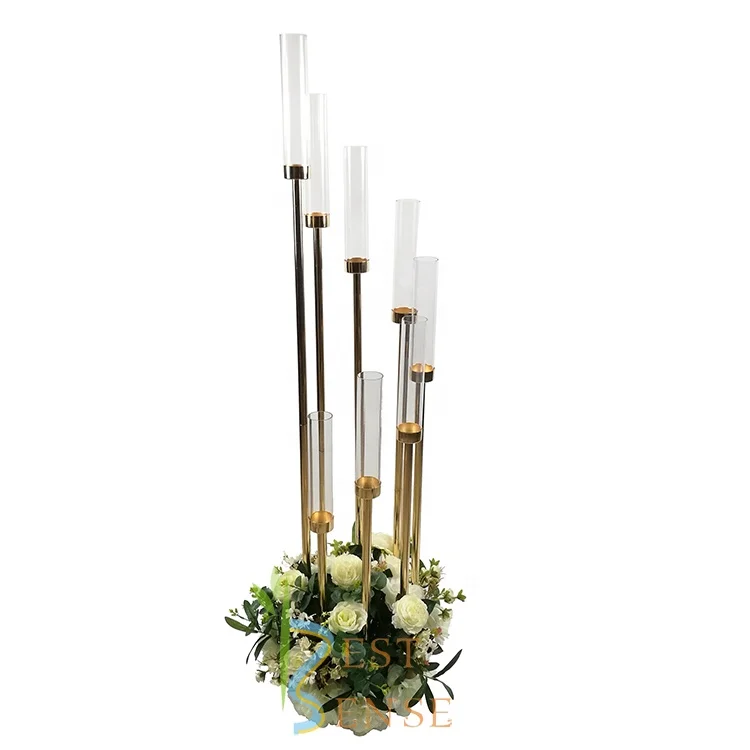 
8 Arms gold candelabra centerpieces for wedding table 