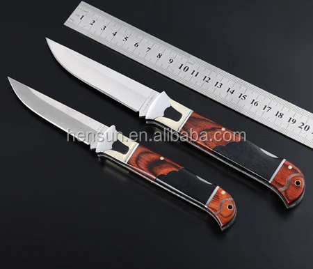 pocket knife brass brown pakka black ebony 3.5 inch blade 440 stainless steel folding