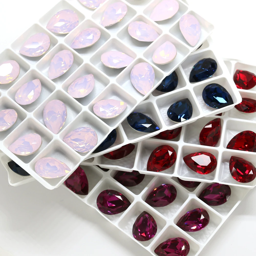Разноцветные кристаллы в форме капли, модный камень для изготовления ювелирных изделий