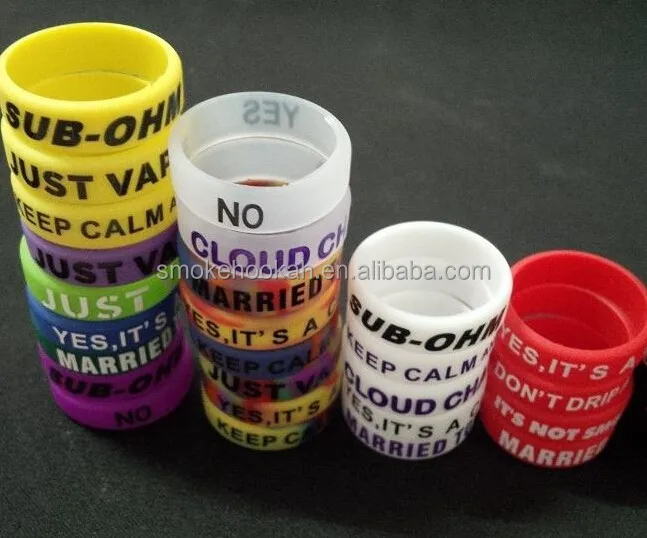 Electronic cigarette mod vape band, atomizer coil tool vapor band, colorful silicone vape band