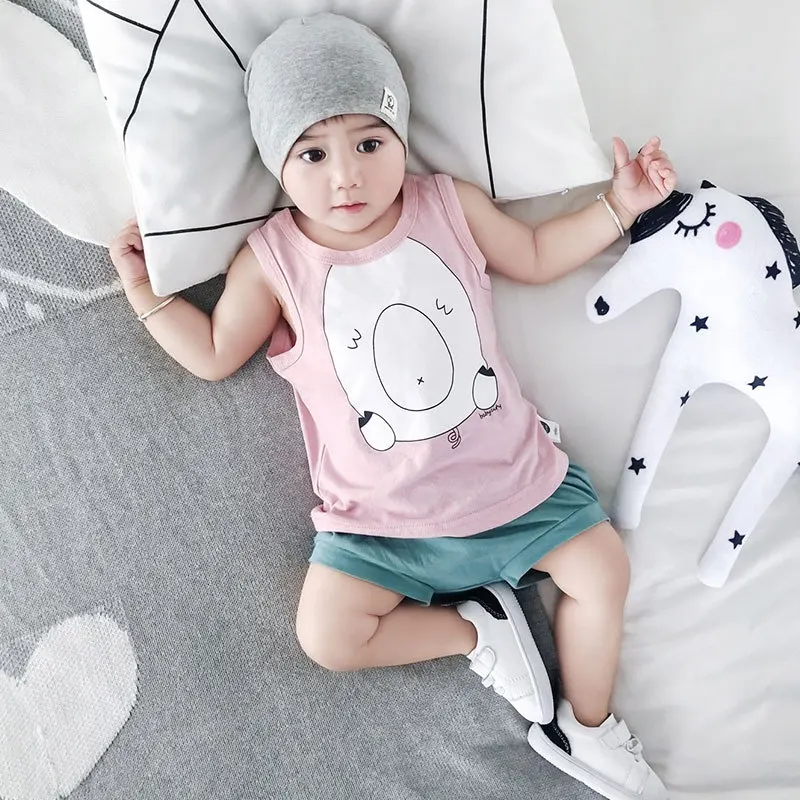 
Baby clothing Hot-selling baby summer clothes cartoon waistcoats and baby clothes in 2019 