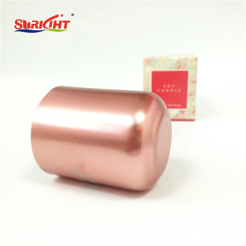 Candle soy wax scented 5% flavour metal aluminum high graved printing OEM costom small quantity retail candle vela