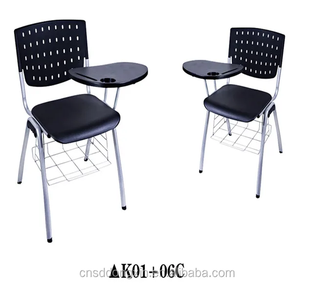 High quality plastic chair with write table for office
