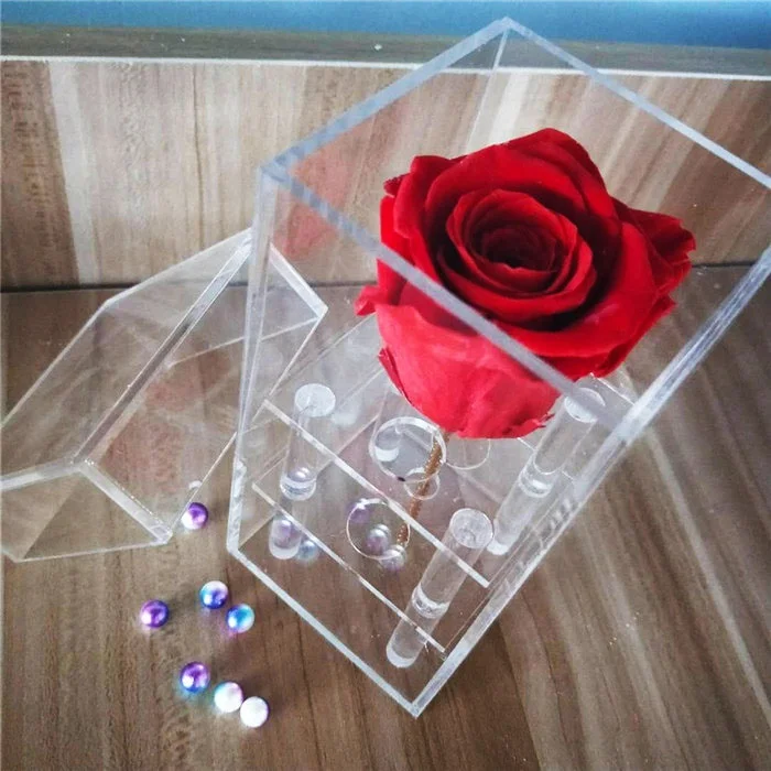 Wholesale 1 roses eternal rose single  preserved rose in acrylic box