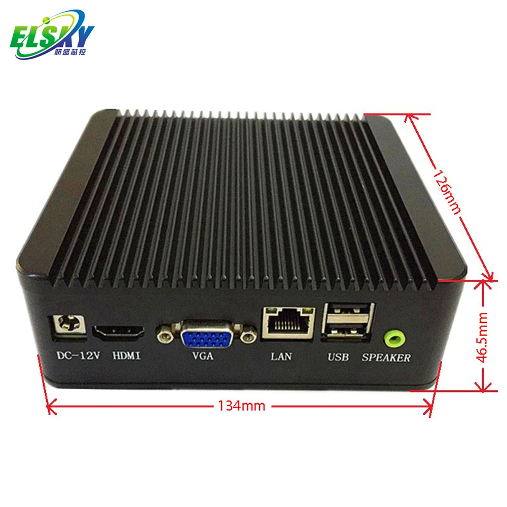 ELSKY BayTrail Celeron J1800 2.0GHz DDR3L Dual Core Fanless Barebone PC GPIO VGA NANO ITX Mini PC