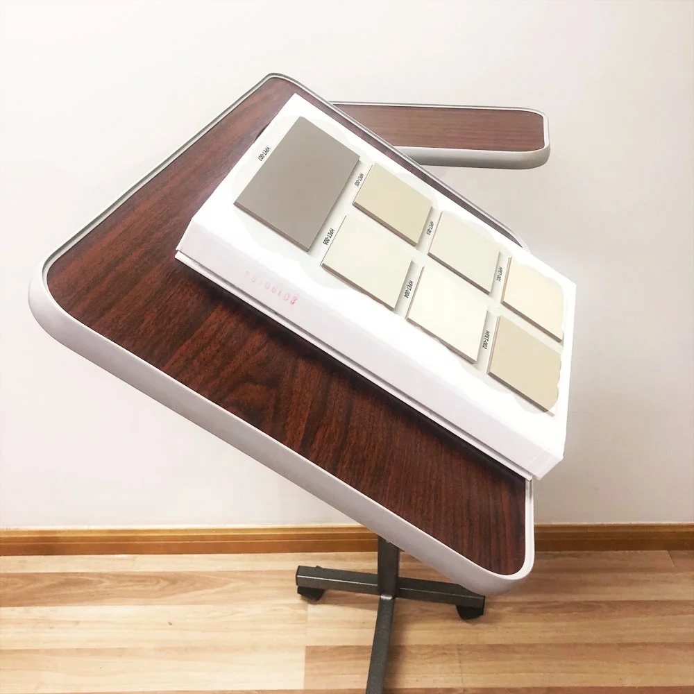 height adjustable hospital furniture movable wooden over bed table