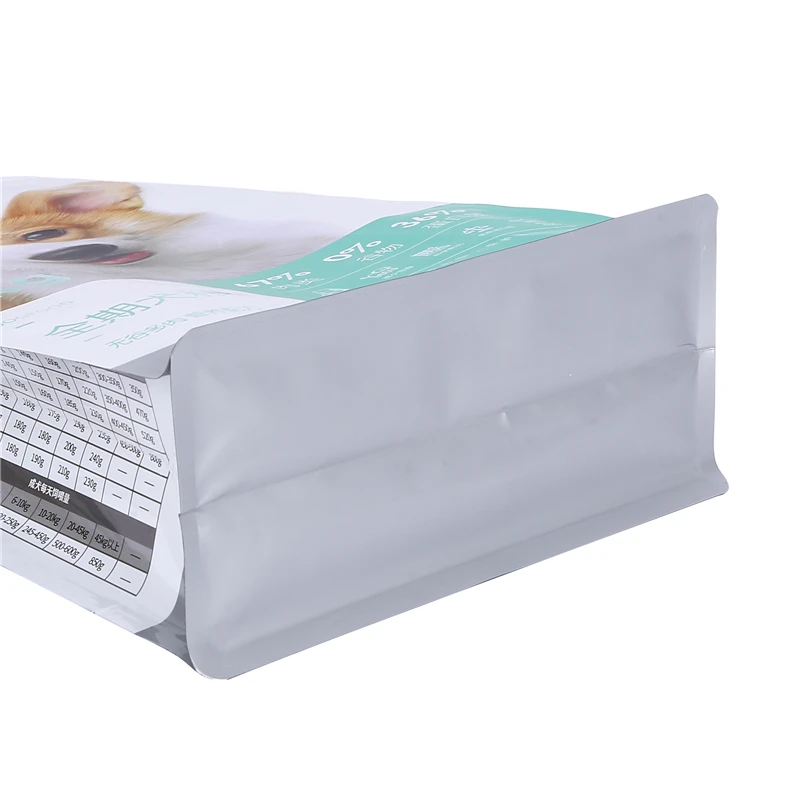 Chinese supplier China customized commercial colour-printed plastic flat bottom 25kg bag of cat and dog nylon food for sale