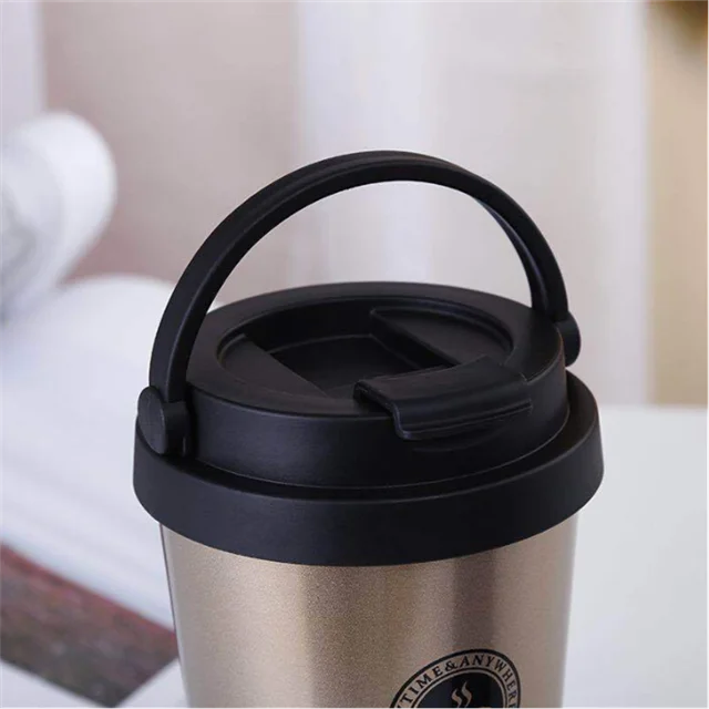 Reusable thermal coffee maker travel mug double wall stainless steel vacuum insulated coffee cup