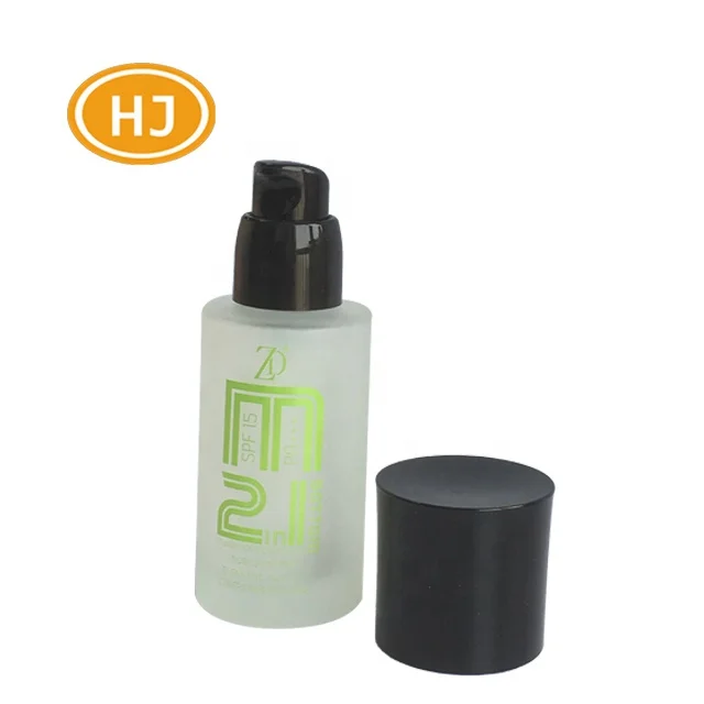 
30/50/100 ml Customize Empty Frost Round Clear Glass Bottle Cosmetic Packaging 