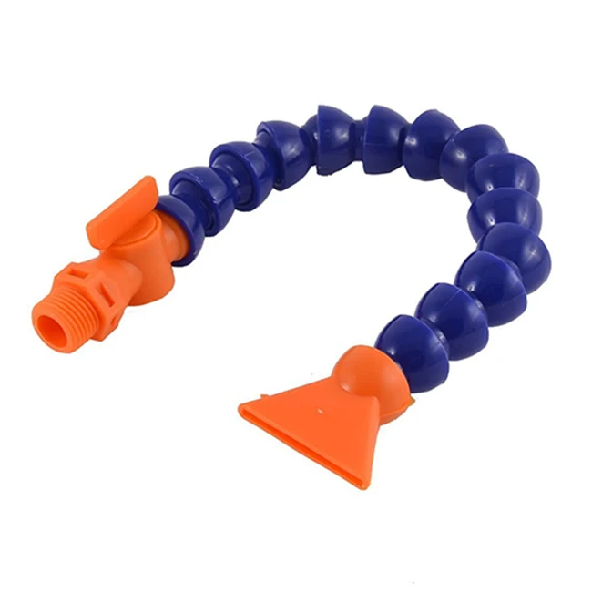 Round Nozzle 1/4PT Flexible Oil Coolant Pipe Hose Blue Color