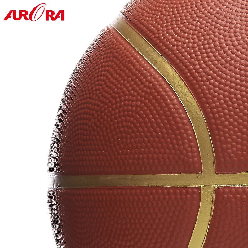 Size 7/29.5 Inch  Brown Color Official Rubber Basketball 8 Panels Winding Bladder Rubber Content 35%-38%