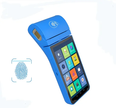 
android fingerprint module EMV card reader payment device touch screen handheld portable mobile POS terminal printer 