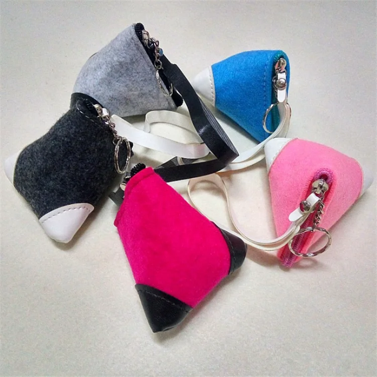 Flet Fabric Triangle Coin Sorter Wallet with Leather Wrist Strap