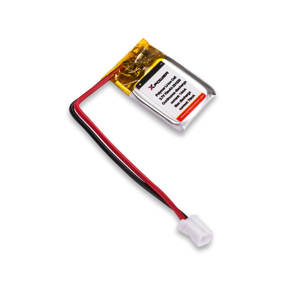 Ultra Small Rechargeable 3.7V Lithium Polymer Battery 70mAh for Digital Glucometer