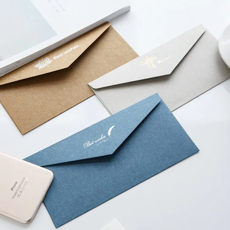 Custom Hot Stamping Self Seal Envelopes Business High Grade Envelope Special Printed Kraft Envelopes