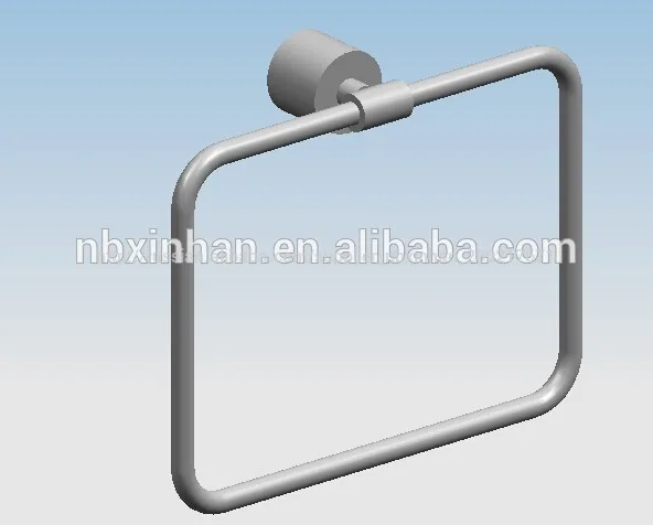 
New design contemporary bathroom wall fitting accessories chrome plating brass square towel ring 