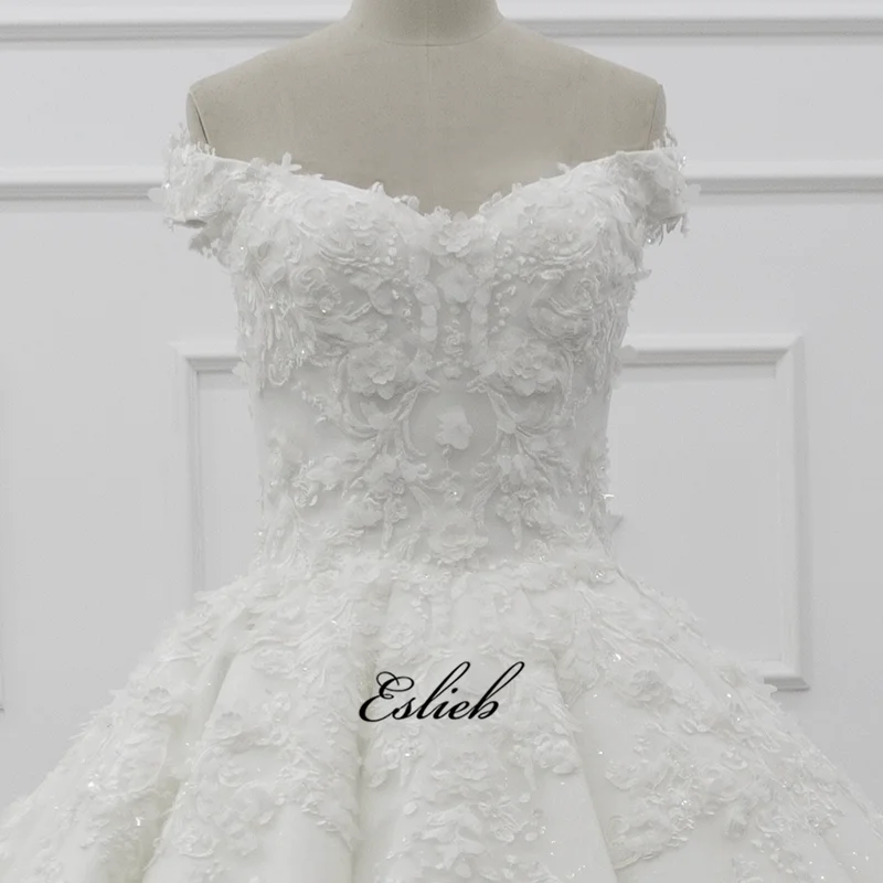 Eslieb Real Picture Ball Gown 2019 Bride Dresses custom size&color vestidos de noiva 3D Flower robe de mariage Wedding Dress