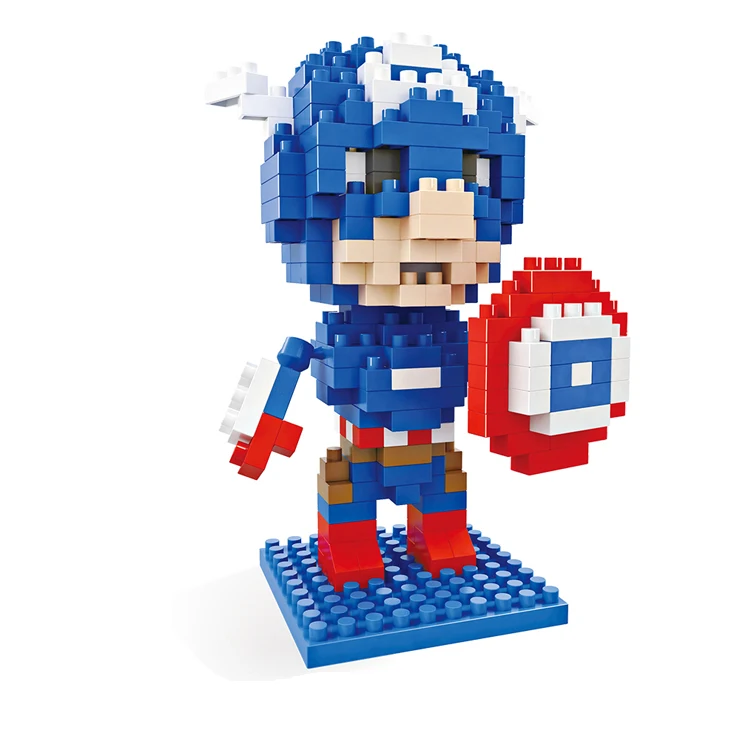Children game 220pcs super hero captain flexible modular outside nano block