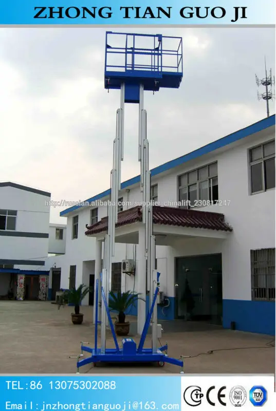 3мачты Алюминий автовышку поддержания или чистка / алюминиевая платформа регулируемая