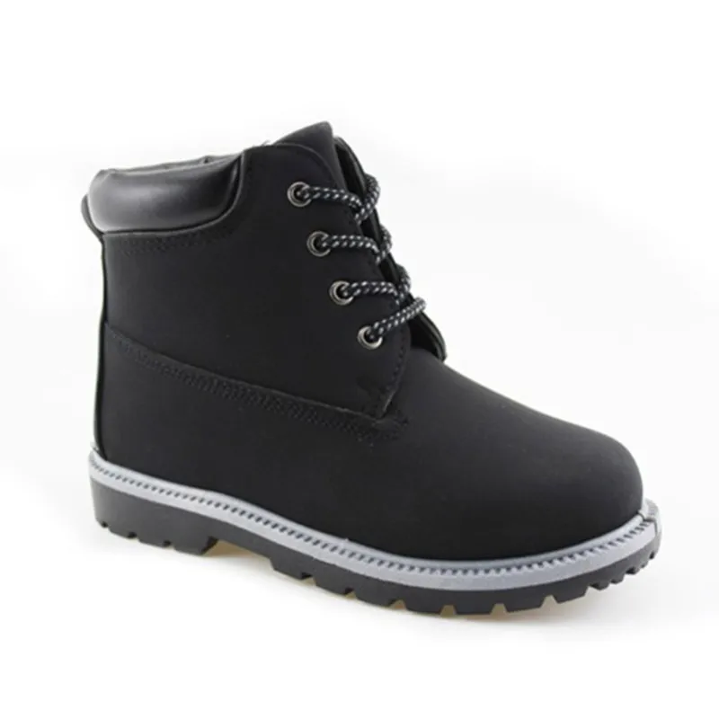
Kids Lace-Up Ankle Boots Boy Girl Waterproof Outdoor Workboots 