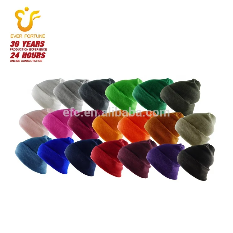 Solid Color Knitted Ski Winter Long Cuff Beanie Hats Toques Skull Cap for Women Men