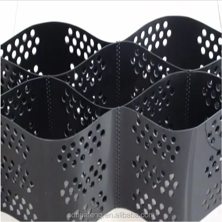 Plastic geocell core gravel stabilization grid