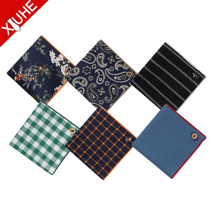 Носовой платок на заказ новый дизайн мужской Карманный носовой с принтом в клетку 100% хлопок