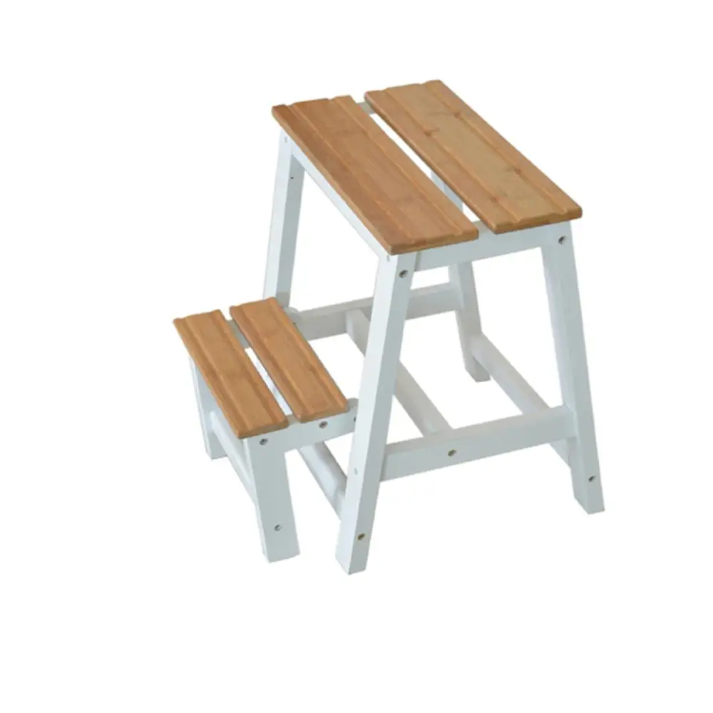 
Solid wood 2 tier fold step stool for children 