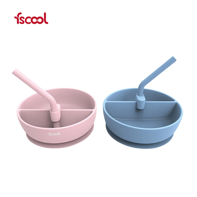 Custom  Eco-friendly Strong Suction Bowl Set Baby Feeding Kids Silicone Bowl