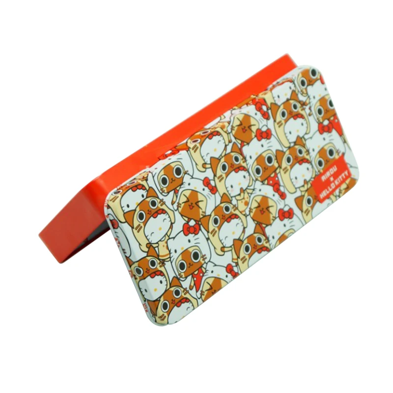 Custom design 2 pcs metal color pencil tin box with hinge