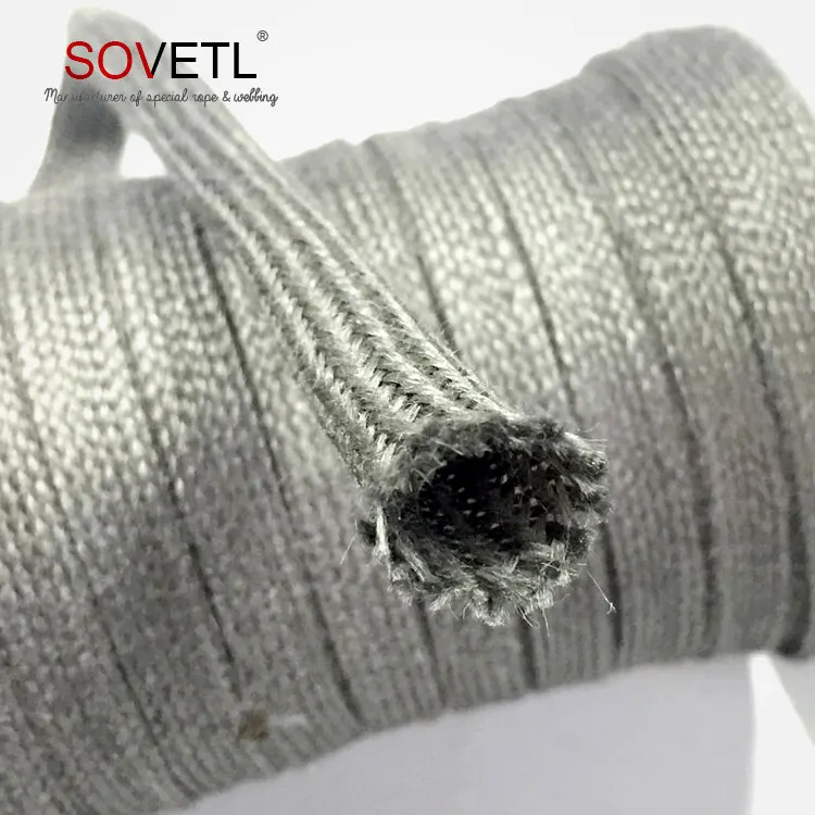 Wholesale 304 braided conductive stainless steel fiber tubular webbing