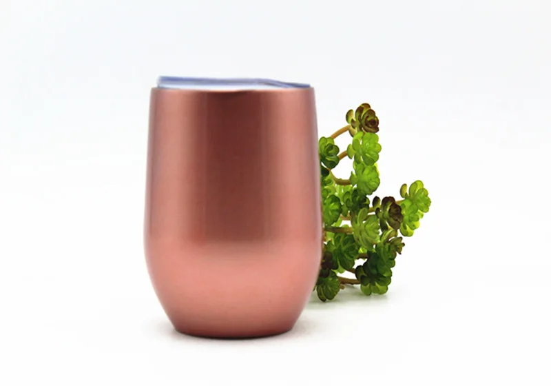 12oz double insulated wine tumbler,rose gold wine tumbler,insulated tumbler cup with lid,stainless steel wine glasses set of 4
