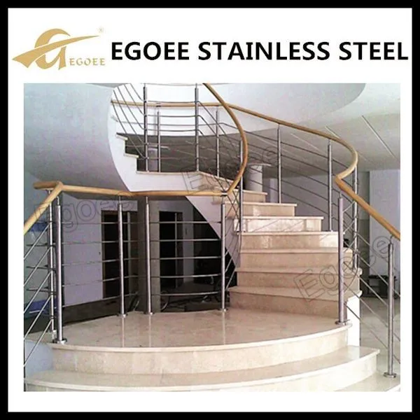 spiral indoor stair railings/stainless steel railing design for stair/stainless steel stair railing joint