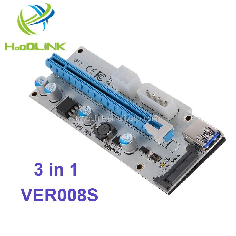 Factory direct high quality 4P 6P 15P 3 in 1 pci riser ver008s