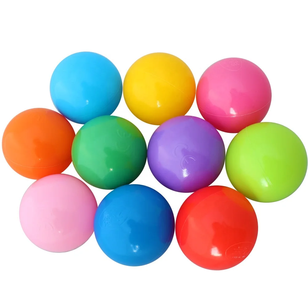 Multi-Coloured Plastic PE Ball Pit Play Toy Balls White Red Pink Yellow Blue Green