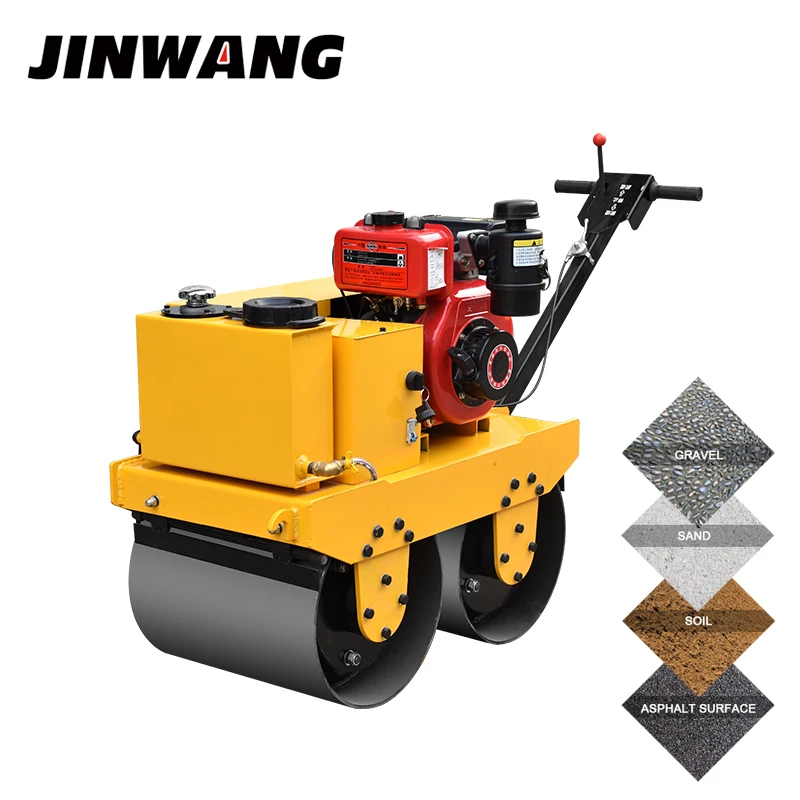 High quality 450mm double drum walk behind vibratory road roller for sale