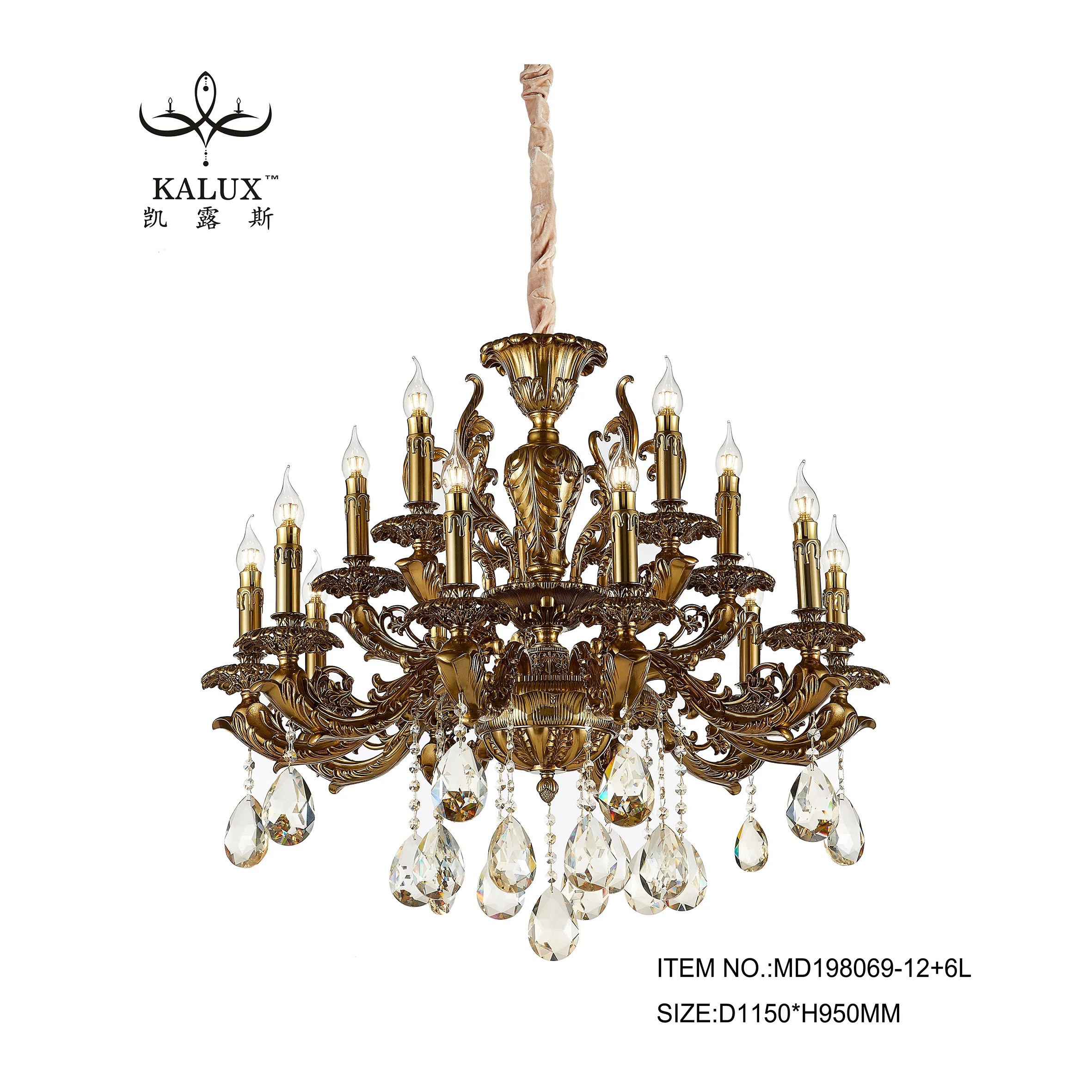 
2020 Italy design Luxury chandeliers k9 crystal baccarat chandelier bangladesh bronze metal living room bedroom hotel 