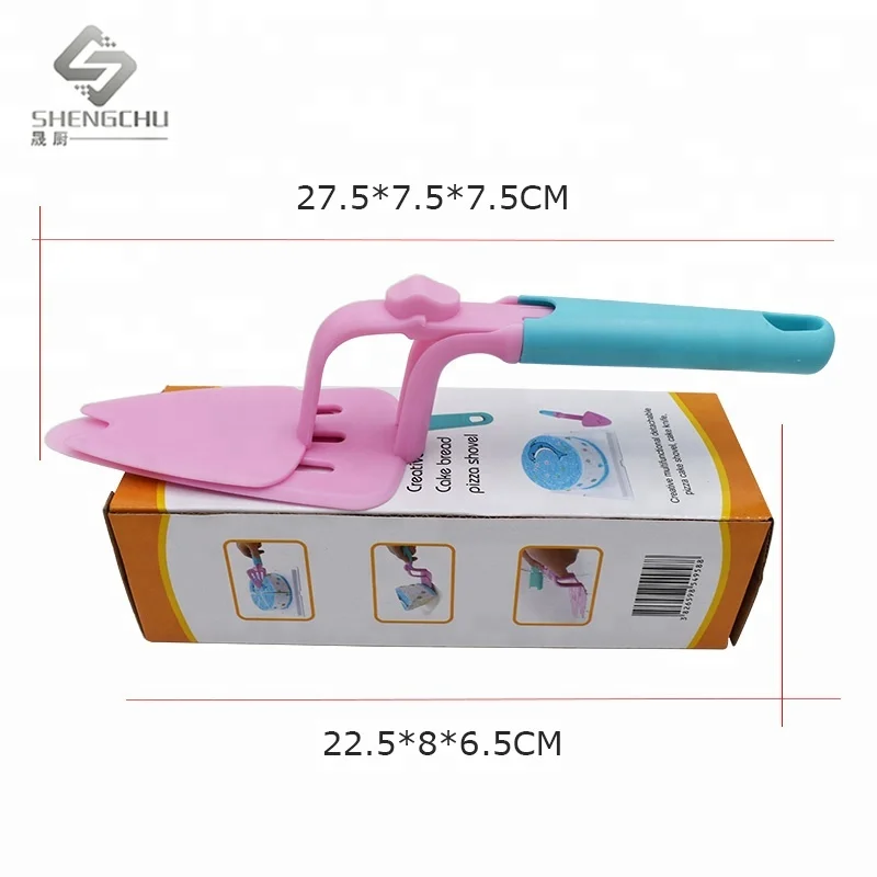 Pink cake server,cake shovel adjustable plastic cake server knife