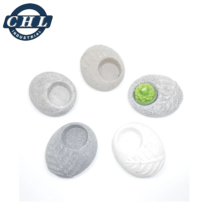 
Manufacturer promotional hot sale home decorative concrete cement stone craft house shape candle holder 