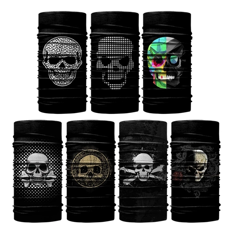 Neck Gaiter Sun Headwear Custom Logo Tubular Bandana Bule Color Tube Sports Multifunction Skull Headwear Bandana
