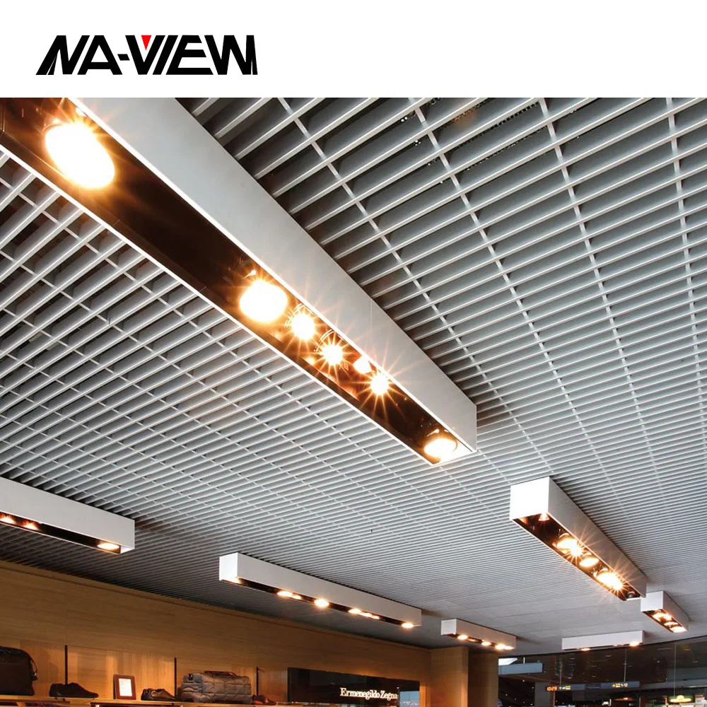 Restaurant Grid False Ceiling Designs Fireproof and Waterproof Metal & Aluminum Alloy Artistic Features for Cell Use