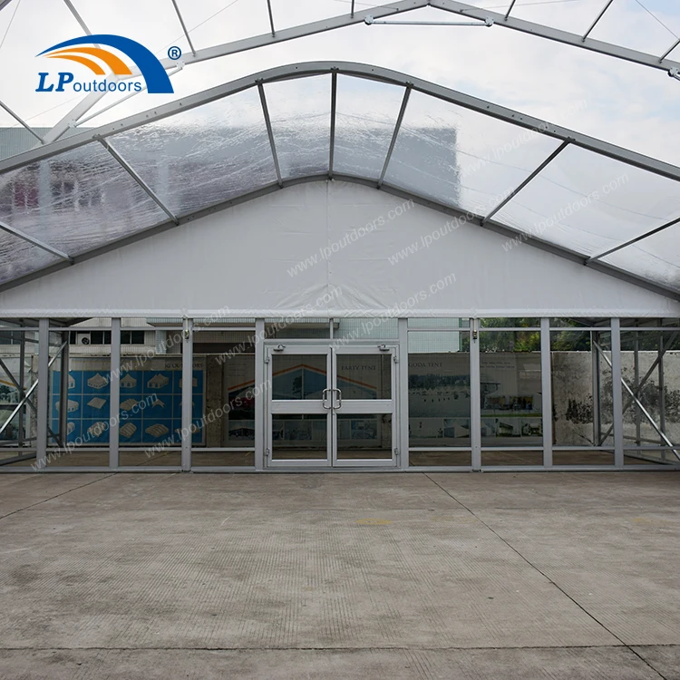 waterproof aluminum frame arcum party tent with ceiling decoration for wedding banquet event