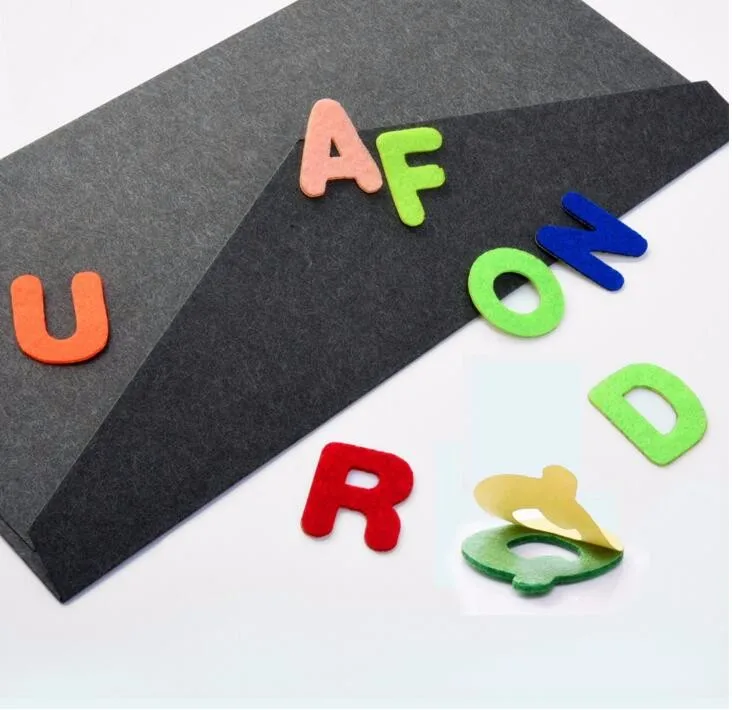 Adhesive diy craft educational toy montessori kids english chart wholesale die cut stickers felt alphabet letter