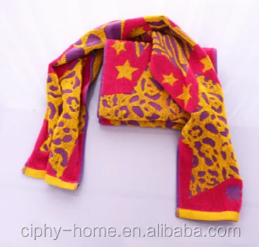 
China best quality yarn dyed double terry jacquard cotton sport towel hand towel face towel 