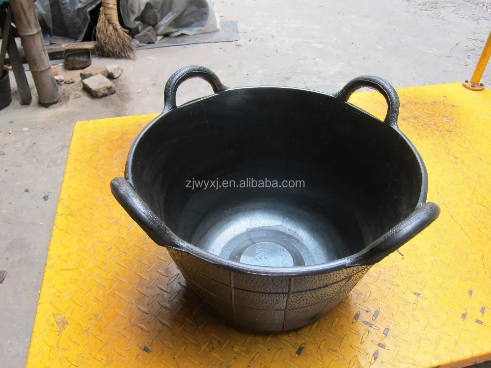 recycled rubber buckets,construction container with four handles
