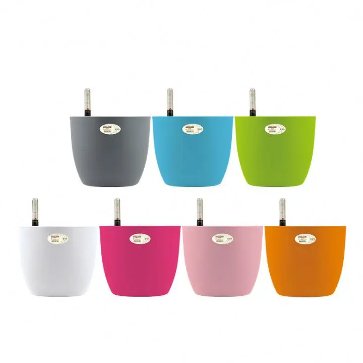 
Amazon hot sale automatic self watering flower pots planters wholesale plastic plant pots flowerpot 