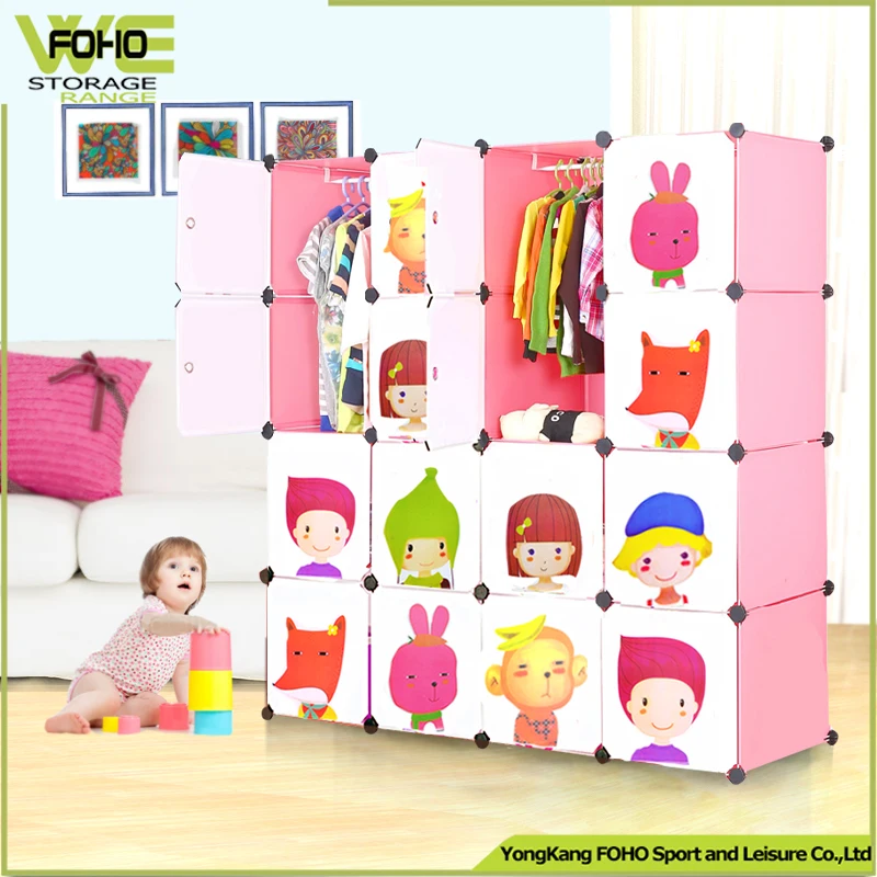 
Kids Portable Bedroom Closet Wardrobe with Shoe Cabinet 