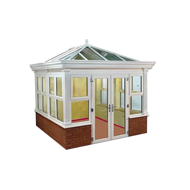 Prefabricated Laminated Low-e Conservatory Victorian Sunbathe Sunroom Glass Aluminum Frame Winter Garden retractable sunroom